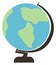 Globe color icon. School geography studying tool