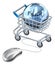 Globe computer mouse shopping cart