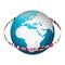 Globe earth with flag ring, Europe centric