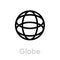 Globe earth icon isometric view. Editable line vector. Simple isolated single sign.