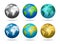 Globe earth icons set