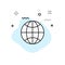 Globe and earth planet web icons in line style. Navigational Equipment, Planet Earth, Airplane, Map. Vector illustration