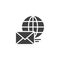 Globe and envelope mail vector icon