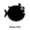 Globe Fish icon vector isolated on white background, logo concept of Globe Fish sign on transparent background, black filled