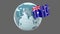 Globe with flag of Australia