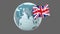 Globe with flag of United Kingdom