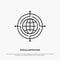 Globe, Focus, Target, Connected Line Icon Vector