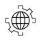 Globe gear communicaton business leadership pictogram