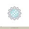 Globe Gear Line Art Icon Vector Logo Template Illustration Design. Vector EPS 10