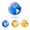 Globe glossy icon button