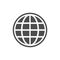 Globe glyph icon or world concept