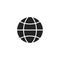 Globe Glyph Vector Icon, Symbol or Logo.