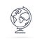Globe icon. Earth illustration for study. World Icon isolated on background. Modern flat style pictogram