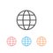 Globe Icon set in trendy flat style isolated on white background. World globe symbol for your web site design, logo, app