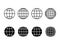 Globe icons large set. World wide web line and silhouette symbols collection.