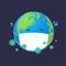 Globe is infected with a disease , world is sick vector design