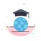 Globe, Internet, Online, Graduation Abstract Flat Color Icon Template