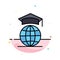 Globe, Internet, Online, Graduation Abstract Flat Color Icon Template