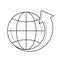 Globe with latitudes vector line icon.