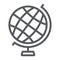 Globe line icon, earth and world, geography sign