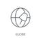 Globe linear icon. Modern outline Globe logo concept on white ba