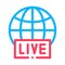 Globe Live News Icon Vector Outline Illustration