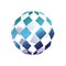 globe logo element with checkers. Vector illustration decorative design