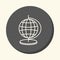 Globe with meridians and parallels, round linear icon with the illusion of volume, an element for your school site or bookl