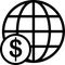 Globe money dollar icon