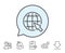 Globe with mouse cursor line icon. World sign.