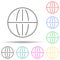 Globe multi color set icon. Simple thin line, outline vector of web icons for ui and ux, website or mobile application