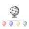 globe multi color style icon. Simple thin line, outline vector of school icons for ui and ux, website or mobile application