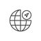 Globe navigation line icon