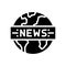 globe news media glyph icon vector illustration