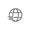 Globe outline icon. Map of planet. Travel, connect, geography. global corporation, business and technology concept