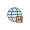 globe parcel. Signs and symbols can be used for web, logo, mobile app, UI, UX
