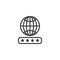 Globe password code line icon