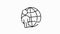 Globe related outline icon on white background. Thin line motion icons for website design and development, app
