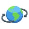 Globe rotation icon isometric vector. World earth