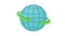 Globe and round the world arrow symbol icon animation