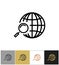 Globe search icon, web or internet search symbol