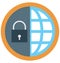 Globe Security Color Isolated Vector Icon that easily can be modified and edit.