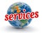 Globe and services (clipping path included)