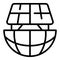 Globe solar panel icon outline vector. Sun energy
