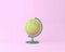 Globe sphere orb Cantaloupe concepts on pastel pink background.