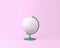 Globe sphere orb golf concept on pastel pink background. minimal