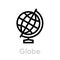 Globe on a stand icon. Editable line vector. Simple isolated single sign.