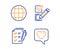 Globe, Survey checklist and Checkbox icons set. Heart sign. Internet world, Report, Survey choice. Like rating. Vector