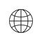 Globe symbol black and white vector illustration