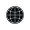 Globe symbol black and white vector illustration